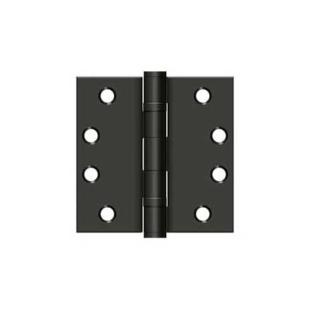 Deltana [S44HDBB10B] Steel Door Butt Hinge - Heavy Duty - Ball Bearing - Square Corner - Oil Rubbed Bronze Finish - Pair - 4&quot; H x 4&quot; W