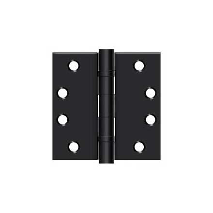 Deltana [S44HDBB1B] Steel Door Butt Hinge - Heavy Duty - Ball Bearing - Square Corner - Paint Black Finish - Pair - 4&quot; H x 4&quot; W