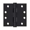 Deltana [S44HDBB1B] Steel Door Butt Hinge - Heavy Duty - Ball Bearing - Square Corner - Paint Black Finish - Pair - 4&quot; H x 4&quot; W