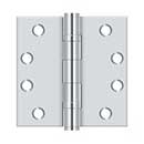 Deltana [S44HDBB26] Steel Door Butt Hinge - Heavy Duty - Ball Bearing - Square Corner - Polished Chrome Finish - Pair - 4&quot; H x 4&quot; W