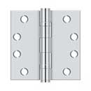 Deltana [S44HDBB26] Steel Door Butt Hinge - Heavy Duty - Ball Bearing - Square Corner - Polished Chrome Finish - Pair - 4" H x 4" W