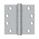 Deltana [S44HDBB26D] Steel Door Butt Hinge - Heavy Duty - Ball Bearing - Square Corner - Brushed Chrome Finish - Pair - 4&quot; H x 4&quot; W