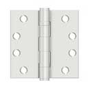 Deltana [S44HDBBUSPW] Steel Door Butt Hinge - Heavy Duty - Ball Bearing - Square Corner - Prime Coat White Finish - Pair - 4" H x 4" W