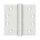 Deltana [S44HDUSPW] Steel Door Butt Hinge - Heavy Duty - Plain Bearing - Square Corner - Prime Coat White Finish - Pair - 4" H x 4" W