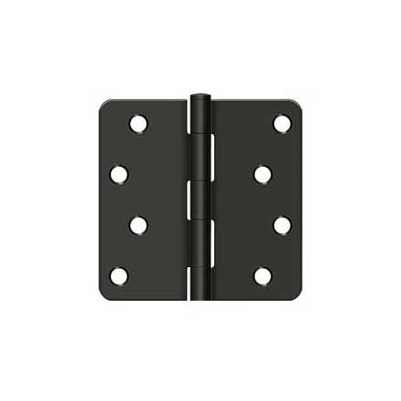 Deltana [S44R410B] Steel Door Butt Hinge - Residential - Plain Bearing - 1/4&quot; Radius Corner - Oil Rubbed Bronze Finish - Pair - 4&quot; H x 4&quot; W