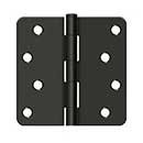 Deltana [S44R410B] Steel Door Butt Hinge - Residential - Plain Bearing - 1/4" Radius Corner - Oil Rubbed Bronze Finish - Pair - 4" H x 4" W