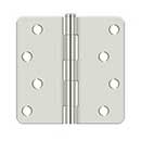 Deltana [S44R414] Steel Door Butt Hinge - Residential - Plain Bearing - 1/4&quot; Radius Corner - Polished Nickel Finish - Pair - 4&quot; H x 4&quot; W