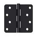 Deltana [S44R41B] Steel Door Butt Hinge - Residential - Plain Bearing - 1/4" Radius Corner - Paint Black Finish - Pair - 4" H x 4" W