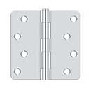 Deltana [S44R426] Steel Door Butt Hinge - Residential - Plain Bearing - 1/4&quot; Radius Corner - Polished Chrome Finish - Pair - 4&quot; H x 4&quot; W