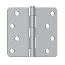 Deltana [S44R426D] Steel Door Butt Hinge - Residential - Plain Bearing - 1/4&quot; Radius Corner - Brushed Chrome Finish - Pair - 4&quot; H x 4&quot; W