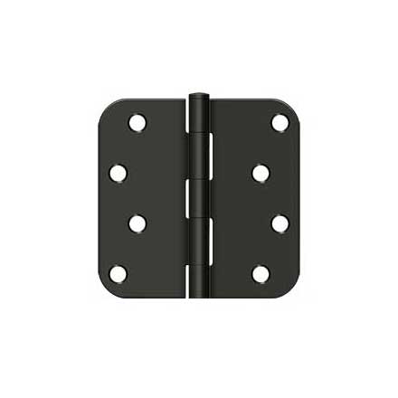 Deltana [S44R510B] Steel Door Butt Hinge - Residential - Plain Bearing - 5/8&quot; Radius Corner - Oil Rubbed Bronze Finish - Pair - 4&quot; H x 4&quot; W