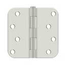 Deltana [S44R514] Steel Door Butt Hinge - Residential - Plain Bearing - 5/8&quot; Radius Corner - Polished Nickel Finish - Pair - 4&quot; H x 4&quot; W