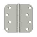 Deltana [S44R515] Steel Door Butt Hinge - Residential - Plain Bearing - 5/8" Radius Corner - Brushed Nickel Finish - Pair - 4" H x 4" W