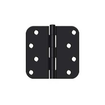 Deltana [S44R51B] Steel Door Butt Hinge - Residential - Plain Bearing - 5/8&quot; Radius Corner - Paint Black Finish - Pair - 4&quot; H x 4&quot; W