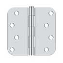 Deltana [S44R526] Steel Door Butt Hinge - Residential - Plain Bearing - 5/8" Radius Corner - Polished Chrome Finish - Pair - 4" H x 4" W