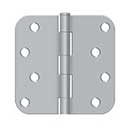 Deltana [S44R526D] Steel Door Butt Hinge - Residential - Plain Bearing - 5/8&quot; Radius Corner - Brushed Chrome Finish - Pair - 4&quot; H x 4&quot; W