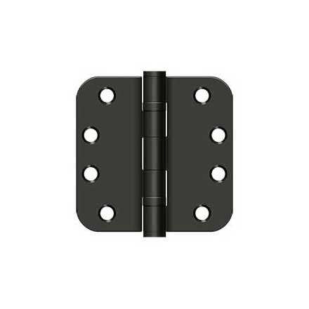 Deltana [S44R5HDB10B] Steel Door Butt Hinge - Heavy Duty - Ball Bearing - 5/8" Radius Corner - Oil Rubbed Bronze Finish - Pair - 4" H x 4" W