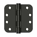 Deltana [S44R5HDB10B] Steel Door Butt Hinge - Heavy Duty - Ball Bearing - 5/8" Radius Corner - Oil Rubbed Bronze Finish - Pair - 4" H x 4" W