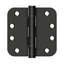 Deltana [S44R5HDB10B] Steel Door Butt Hinge - Heavy Duty - Ball Bearing - 5/8&quot; Radius Corner - Oil Rubbed Bronze Finish - Pair - 4&quot; H x 4&quot; W