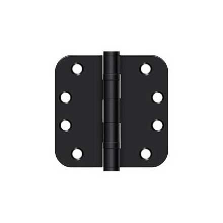 Deltana [S44R5HDB1B] Steel Door Butt Hinge - Heavy Duty - Ball Bearing - 5/8&quot; Radius Corner - Paint Black Finish - Pair - 4&quot; H x 4&quot; W