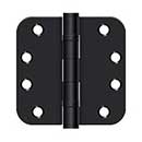 Deltana [S44R5HDB1B] Steel Door Butt Hinge - Heavy Duty - Ball Bearing - 5/8&quot; Radius Corner - Paint Black Finish - Pair - 4&quot; H x 4&quot; W