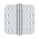 Deltana [S44R5HDB26] Steel Door Butt Hinge - Heavy Duty - Ball Bearing - 5/8&quot; Radius Corner - Polished Chrome Finish - Pair - 4&quot; H x 4&quot; W