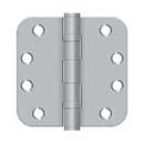 Deltana [S44R5HDB26D] Steel Door Butt Hinge - Heavy Duty - Ball Bearing - 5/8" Radius Corner - Brushed Chrome Finish - Pair - 4" H x 4" W