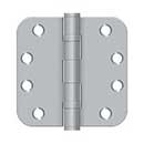 Deltana [S44R5HDB26D] Steel Door Butt Hinge - Heavy Duty - Ball Bearing - 5/8" Radius Corner - Brushed Chrome Finish - Pair - 4" H x 4" W