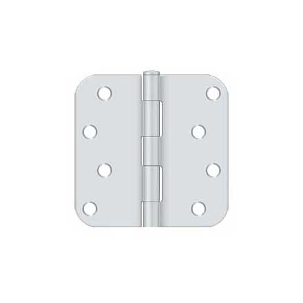 Deltana [S44R5USPW] Steel Door Butt Hinge - Residential - Plain Bearing - 5/8&quot; Radius Corner - Antique Brass Finish - Pair - 4&quot; H x 4&quot; W