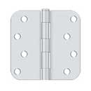 Deltana [S44R5USPW] Steel Door Butt Hinge - Residential - Plain Bearing - 5/8&quot; Radius Corner - Antique Brass Finish - Pair - 4&quot; H x 4&quot; W