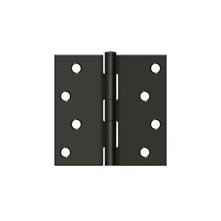 Deltana [S44U10B-R] Steel Door Butt Hinge - Residential - Plain Bearing - Square Corner - Oil Rubbed Bronze Finish - Pair - 4&quot; H x 4&quot; W