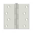 Deltana [S44U14-R] Steel Door Butt Hinge - Residential - Plain Bearing - Square Corner - Polished Nickel Finish - Pair - 4&quot; H x 4&quot; W