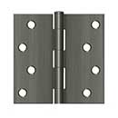 Deltana [S44U15A-R] Steel Door Butt Hinge - Residential - Plain Bearing - Square Corner - Antique Nickel Finish - Pair - 4" H x 4" W
