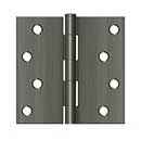 Deltana [S44U15A-R] Steel Door Butt Hinge - Residential - Plain Bearing - Square Corner - Antique Nickel Finish - Pair - 4&quot; H x 4&quot; W