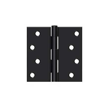 Deltana [S44U1B-R] Steel Door Butt Hinge - Residential - Plain Bearing - Square Corner - Paint Black Finish - Pair - 4&quot; H x 4&quot; W