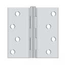 Deltana [S44U26-R] Steel Door Butt Hinge - Residential - Plain Bearing - Square Corner - Polished Chrome Finish - Pair - 4" H x 4" W