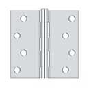 Deltana [S44U26-R] Steel Door Butt Hinge - Residential - Plain Bearing - Square Corner - Polished Chrome Finish - Pair - 4&quot; H x 4&quot; W