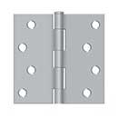 Deltana [S44U26D-R] Steel Door Butt Hinge - Residential - Plain Bearing - Square Corner - Brushed Chrome Finish - Pair - 4" H x 4" W