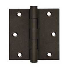 Deltana [DSB3510BD] Solid Brass Door Butt Hinge - Button Tip - Square Corner - Bronze Dark Finish - Pair - 3 1/2&quot; H x 3 1/2&quot; W