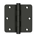 Deltana [DSB35R410B-R] Solid Brass Door Butt Hinge - Residential - Button Tip - 1/4&quot; Radius Corner - Oil Rubbed Bronze Finish - Pair - 3 1/2&quot; H x 3 1/2&quot; W