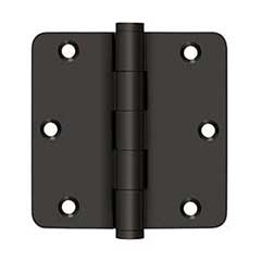 Deltana [DSB35R410B] Solid Brass Door Butt Hinge - Button Tip - 1/4&quot; Radius Corner - Oil Rubbed Bronze Finish - Pair - 3 1/2&quot; H x 3 1/2&quot; W