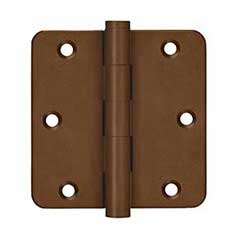 Deltana [DSB35R410BR-R] Solid Brass Door Butt Hinge - Residential - Button Tip - 1/4&quot; Radius Corner - Bronze Rust Finish - Pair - 3 1/2&quot; H x 3 1/2&quot; W