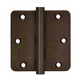 Deltana [DSB35R410WD-R] Solid Brass Door Butt Hinge - Residential - Button Tip - 1/4" Radius Corner - Weathered Dark Finish - Pair - 3 1/2" H x 3 1/2" W