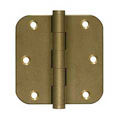Deltana [DSB35R510BM-R] Solid Brass Door Butt Hinge - Residential - Button Tip - 5/8&quot; Radius Corner - Bronze Medium Finish - Pair - 3 1/2&quot; H x 3 1/2&quot; W