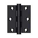 Deltana [DSB3025U19] Solid Brass Screen Door Butt Hinge - Button Tip - Square Corner - Paint Black Finish - Pair - 3" H x 2 1/2" W