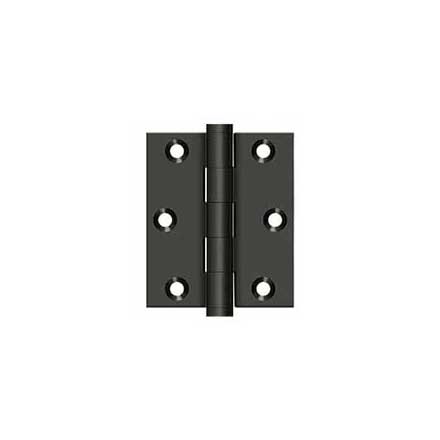 Deltana [DSB3025U10B] Solid Brass Screen Door Butt Hinge - Button Tip - Square Corner - Oil Rubbed Bronze Finish - Pair - 3" H x 2 1/2" W
