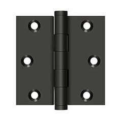 Deltana [DSB310B] Solid Brass Door Butt Hinge - Button Tip - Square Corner - Oil Rubbed Bronze Finish - Pair - 3&quot; H x 3&quot; W