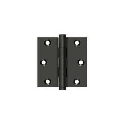 Deltana [DSB310B] Solid Brass Door Butt Hinge - Button Tip - Square Corner - Oil Rubbed Bronze Finish - Pair - 3&quot; H x 3&quot; W