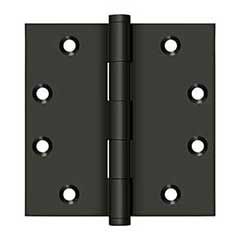 Deltana [DSB4510B] Solid Brass Door Butt Hinge - Button Tip - Square Corner - Oil Rubbed Bronze Finish - Pair - 4 1/2&quot; H x 4 1/2&quot; W