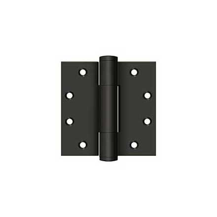 Deltana [DSB45RM10B] Solid Brass Door Royal Butt Hinge - Heavy Duty - Button Tip - Square Corner - Oil Rubbed Bronze Finish - Pair - 4 1/2" H x 4 1/2" W